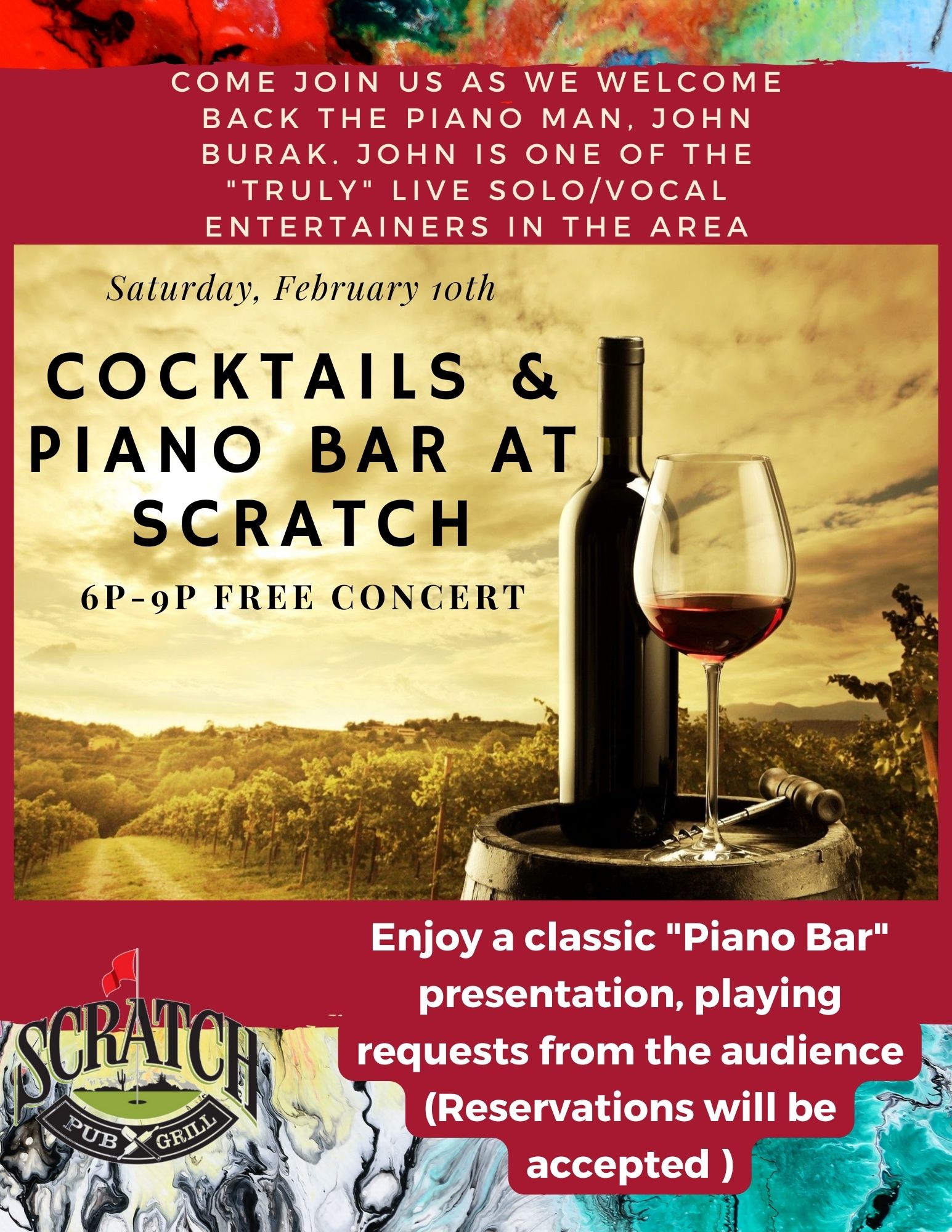 Cocktails and Piano Bar Night at the Pub in Mesa AZ 