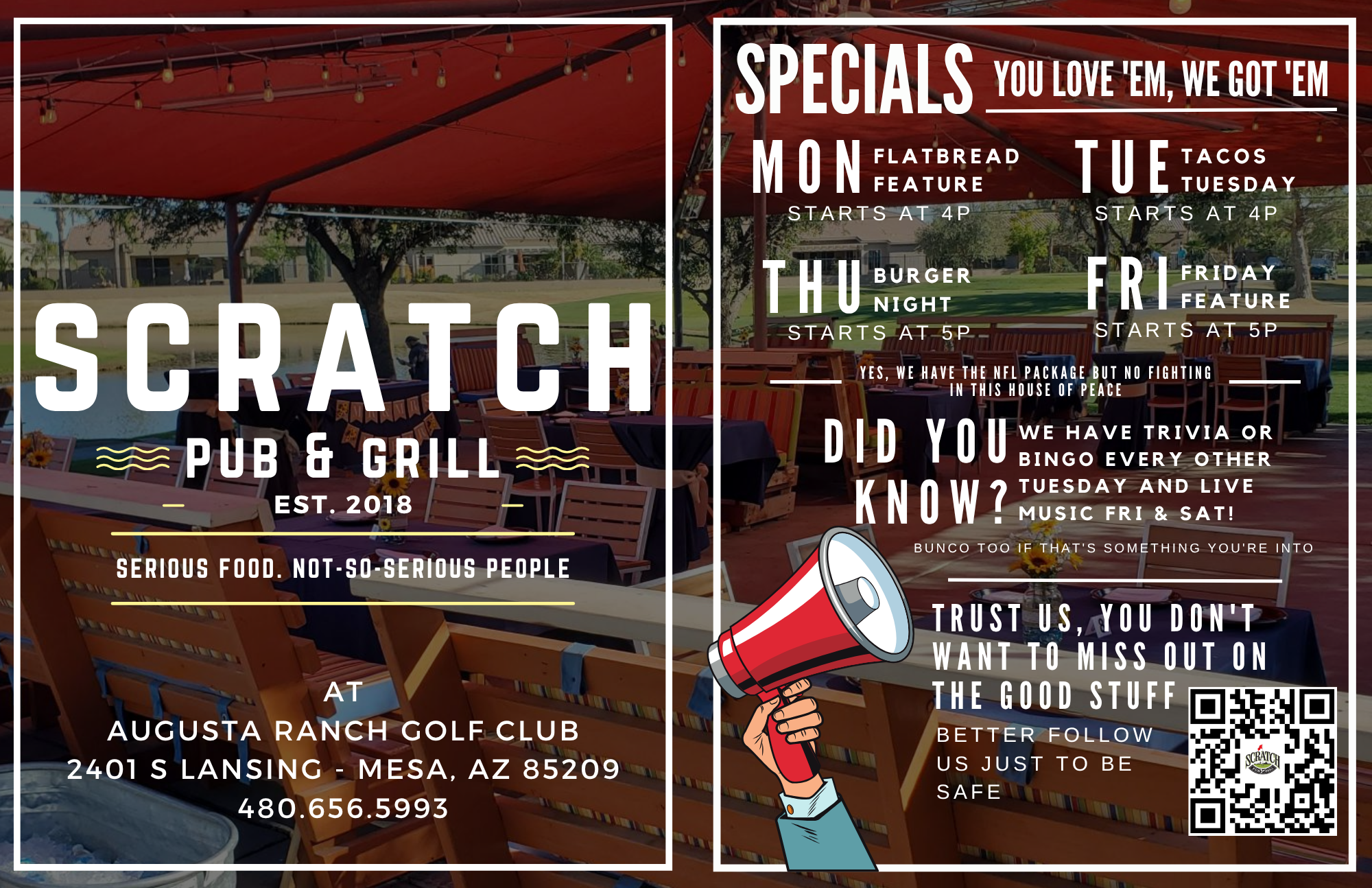 Scratch Pub Grill 2025 Menu Page 1