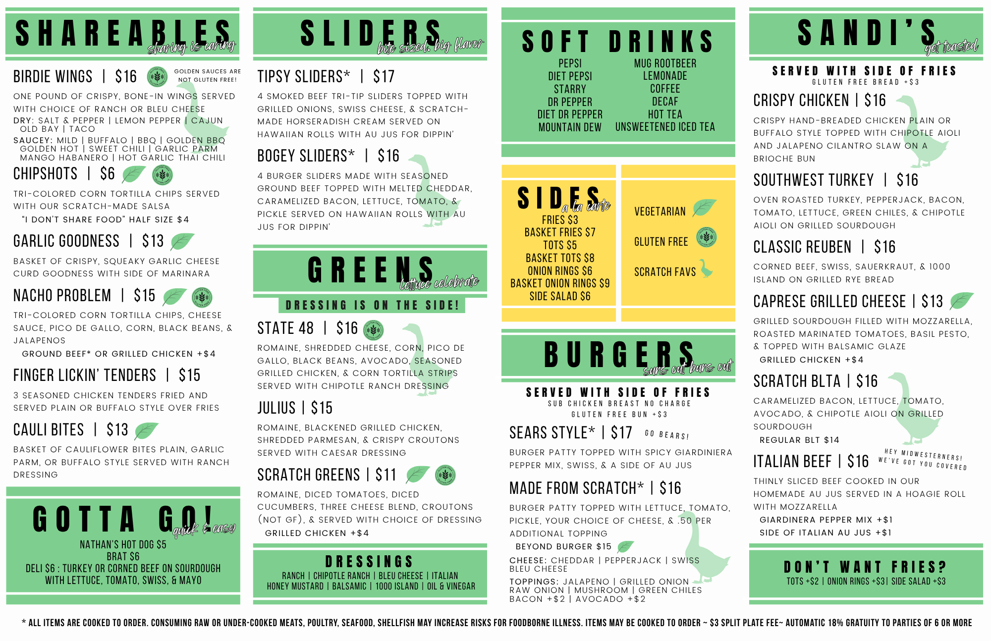 Scratch Pub Grill 2025 Menu Page 2