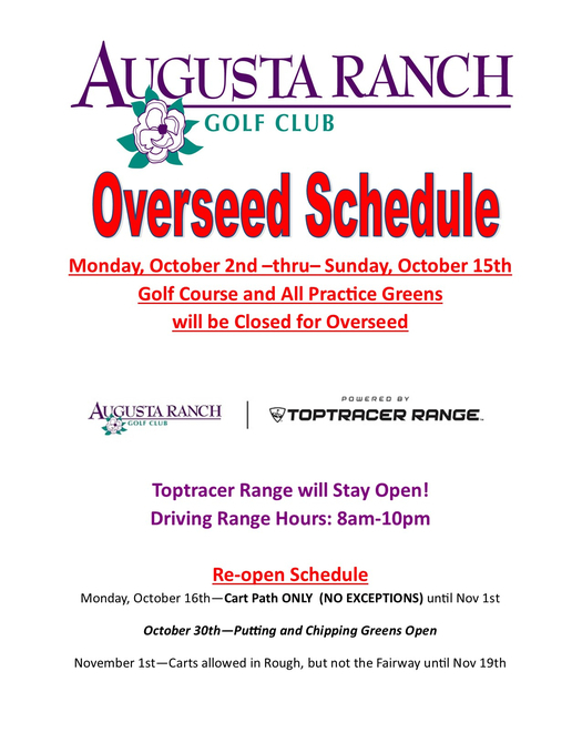 Overseed Schedule 2023